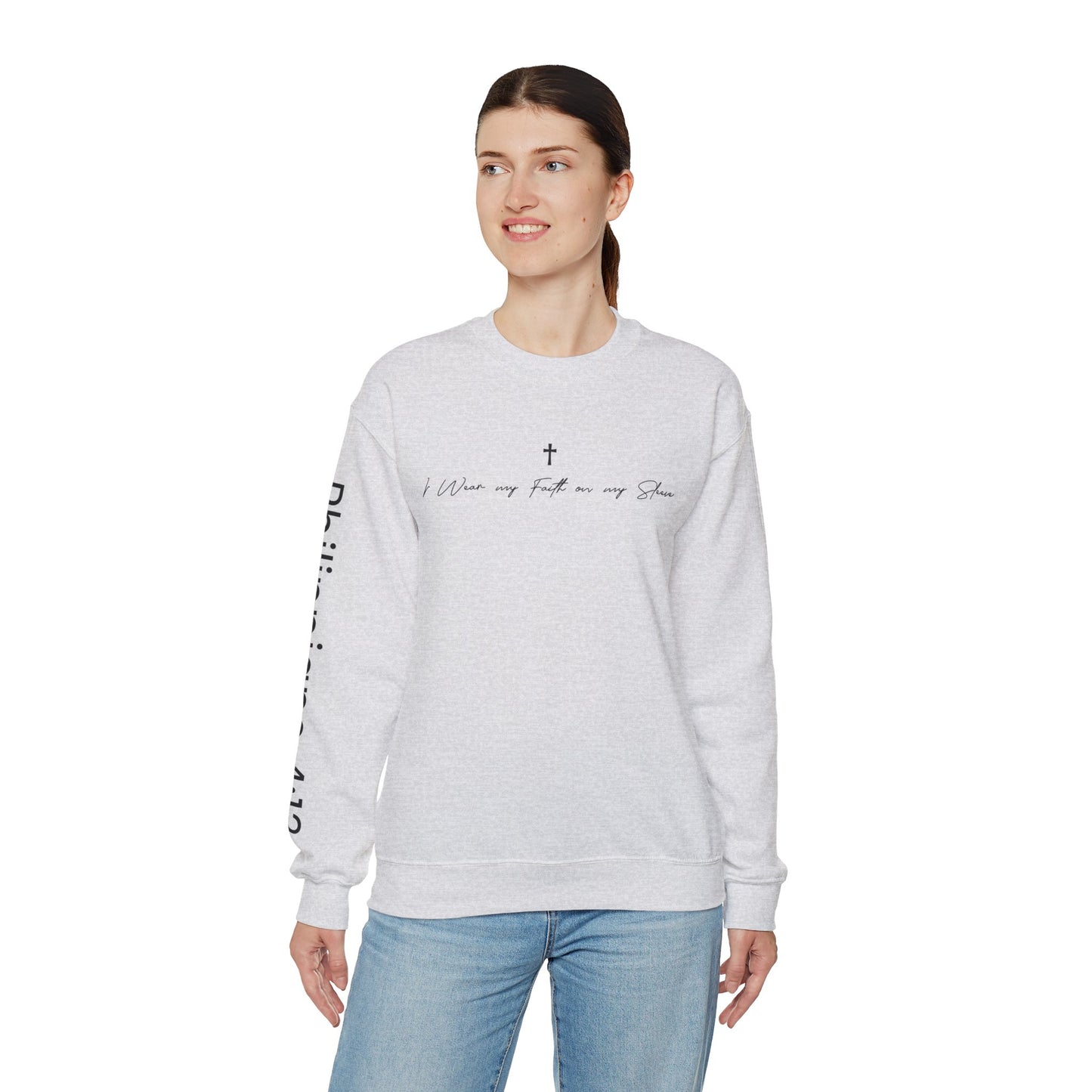 Christian Woman's Sweatshirt -  "I Wear My Faith On My Sleeve"