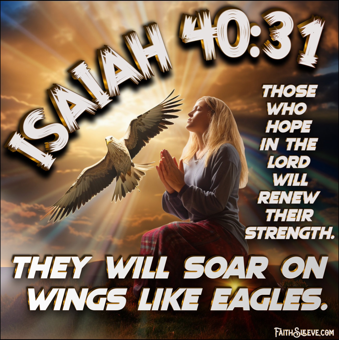 Isaiah 40:31 Bible Verse Shirt. Soar on Wings Like Eagles. 