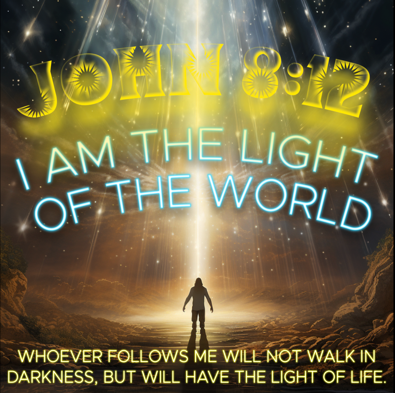 John 8:16 Bible Verse Shirt. I am the Light of the World. 