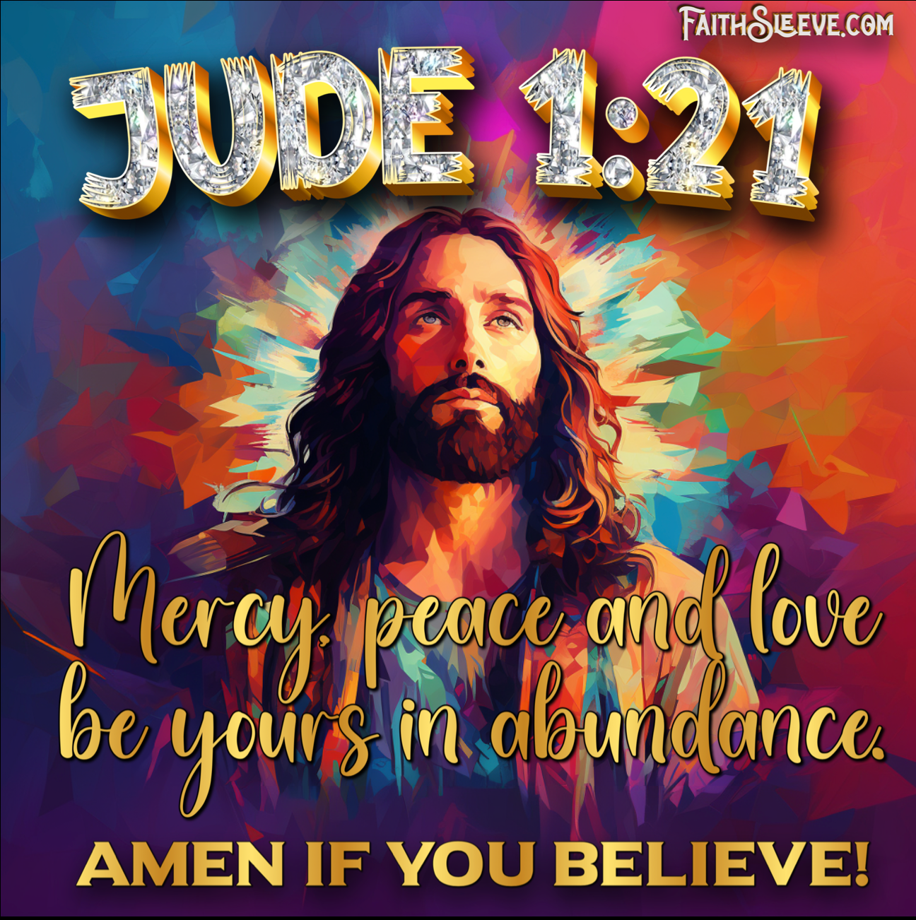Jude 1:21 Bible Verse Shirt. Mercy, Peace and Love. 