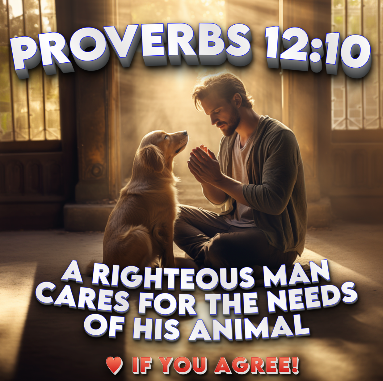 Proverbs 12:10 Bible Verse Shirt. A Righteous Man Cares for His Animal. 