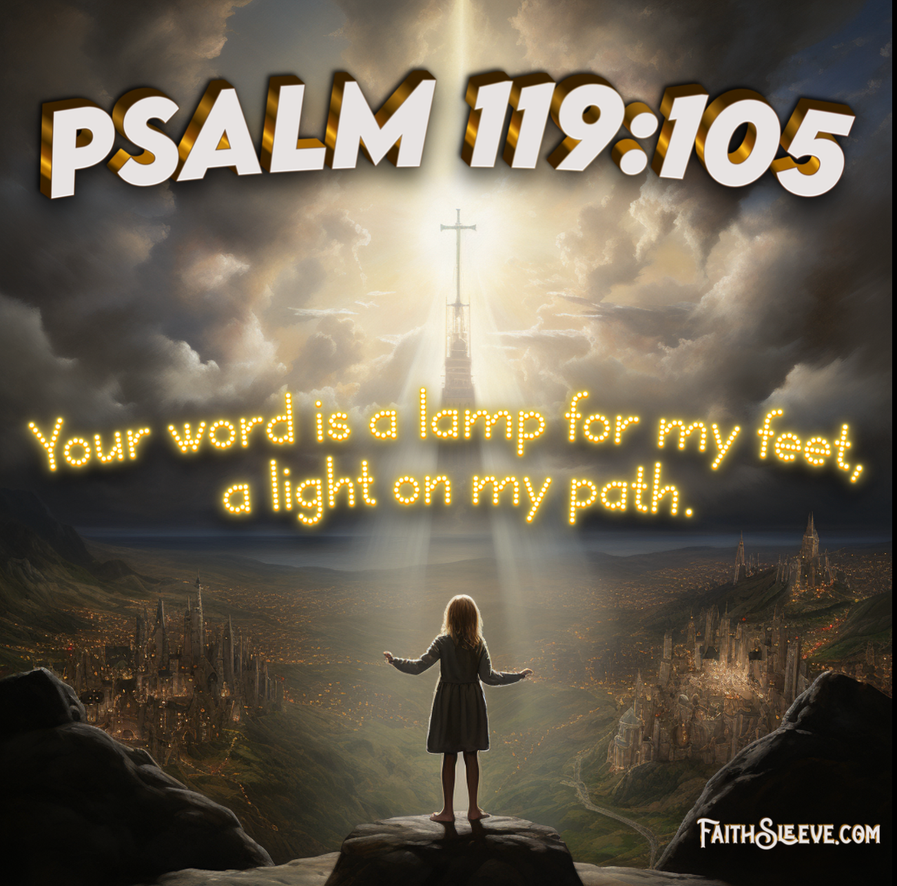 Psalm 119:105 Bible Verse Shirt. Your Word is a Lamp for my Feet. 
