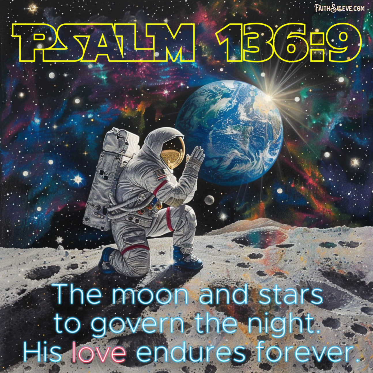 Psalm 136:9 Bible Verse - The Moon and the Stars Govern the Night