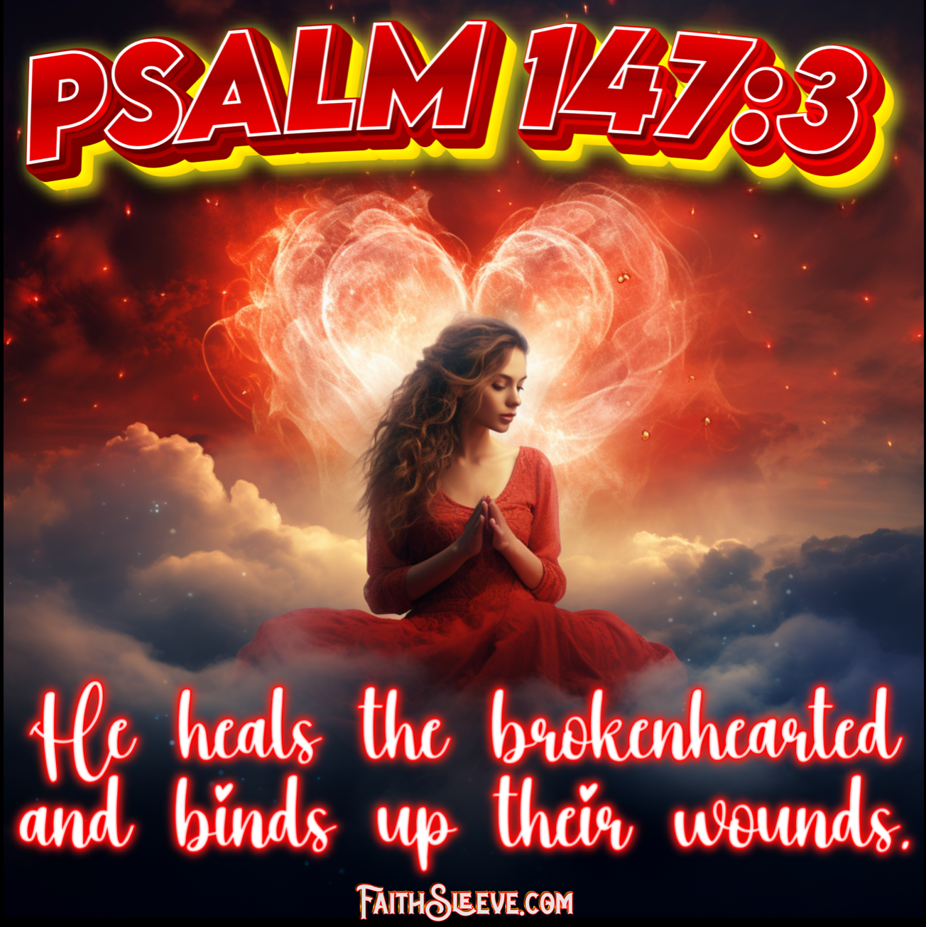 Psalm 1:47 Bible Verse - He Heals the Brokenhearted and Binds up their Wounds