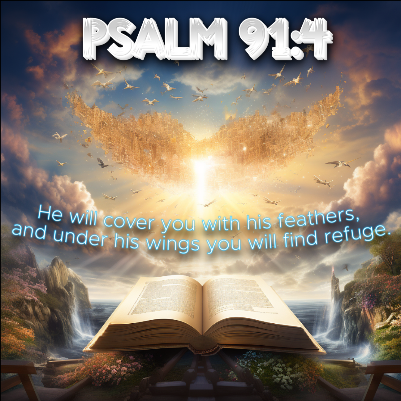 Psalm 9:14 Bible Verse - Cover you with his Feathers